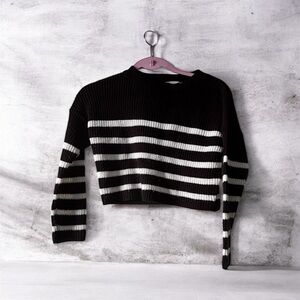 Striped Black and White Kids Sweater